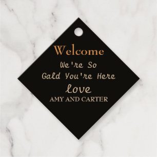 Cadeau étiquettes de bienvenue pour sacs de mariage, étiq
