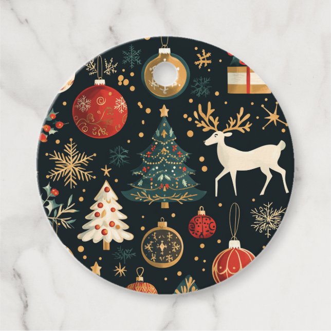 Cadeau Étiquettes de cadeaux à thème de Noël (Devant)