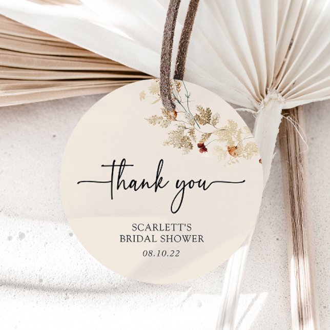 Cadeau Étiquettes de cadeaux de mariage Boho (Thank You Boho Bridal Shower Favor Tags
)