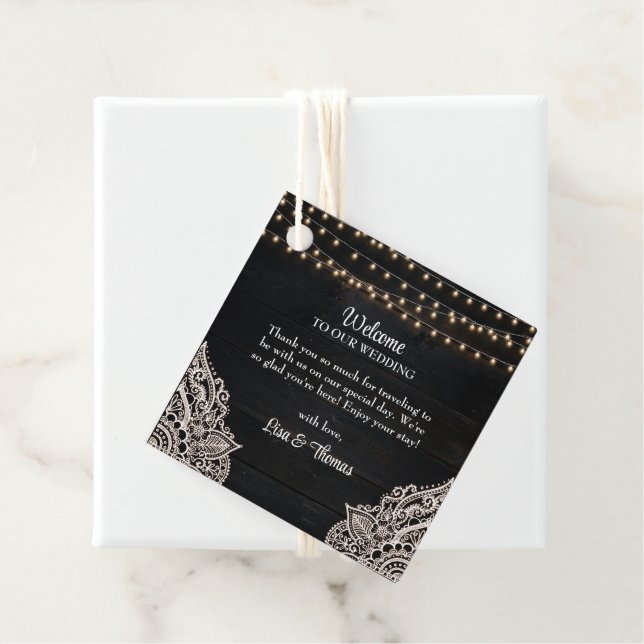 Cadeau Étiquettes de cadeaux de mariage Élégance rustique (En situation)