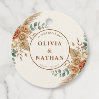 Cadeau Étiquettes de cadeaux de mariage florales Bohème r