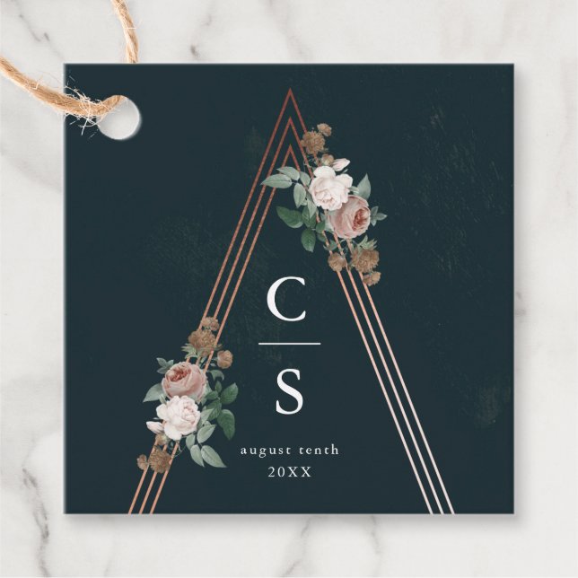 Cadeau Étiquettes de cadeaux de mariage structurées en fo (Devant)