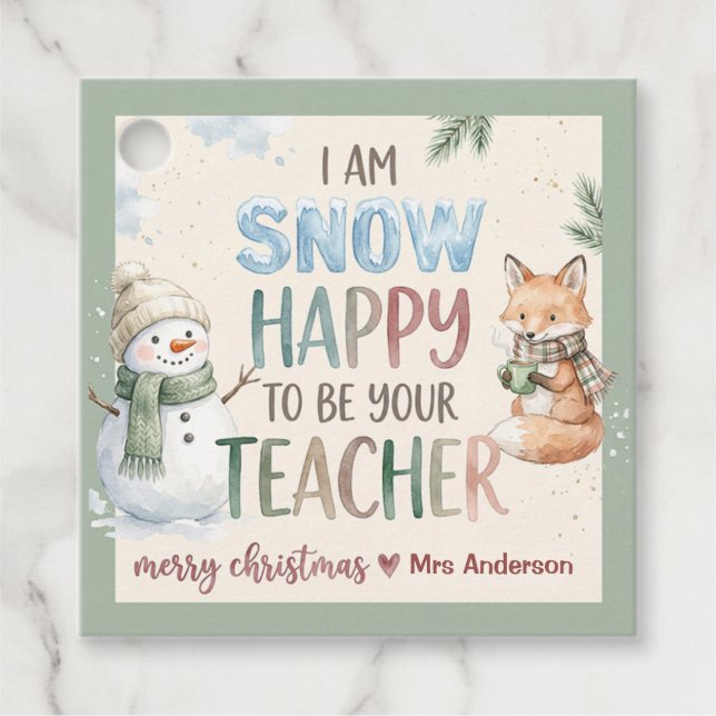Cadeau Étiquettes de cadeaux de Noël pour enseignants : B (Devant)