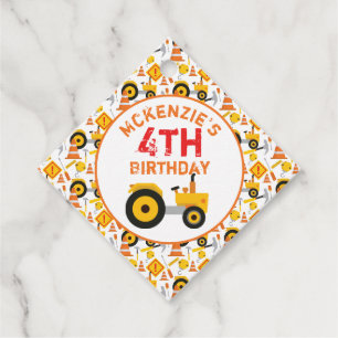 Cadeau Étiquettes de faveur blanches pour fête d'annivers