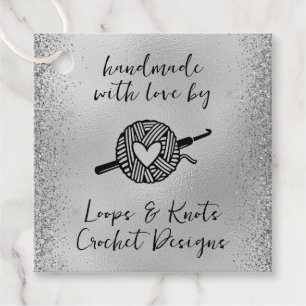 Cadeau Étiquettes de faveur carrées fabriquées avec amour