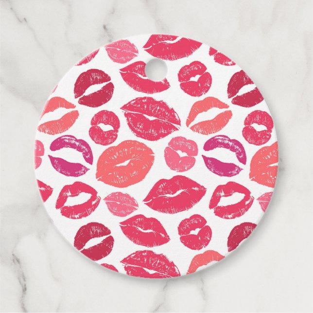 Cadeau Étiquettes de faveur d'amour de baisers de lèvres (Devant)