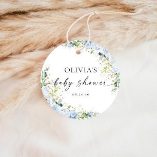 Cadeau Étiquettes de faveur de baby shower bleu clair élé