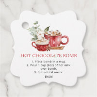 Étiquettes de faveur de bombe de chocolat chaud aq