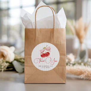 Cadeau Étiquettes de faveur de cerise douce avec nœud ros