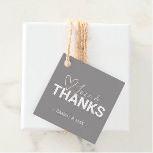 Cadeau Étiquettes de faveur de cœur d'amour et de remerci