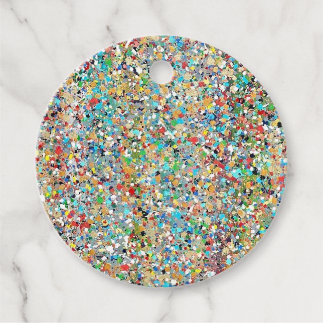 Cadeau Étiquettes de faveur de confettis (Devant)
