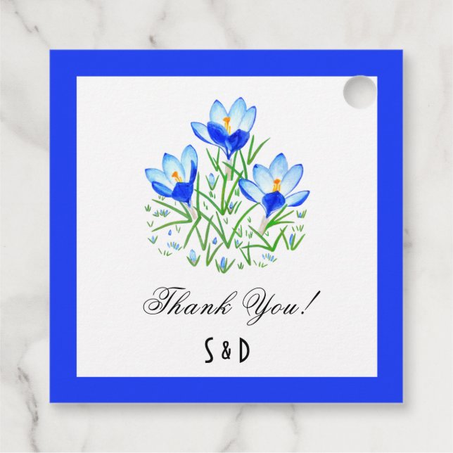 Cadeau Étiquettes de faveur de Crocus Bleu (Dos)