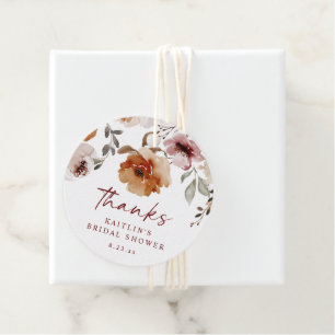 Cadeau Étiquettes de faveur de douche de mariage florales