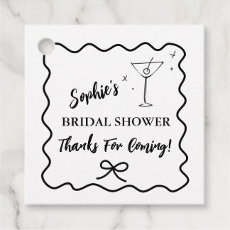Cadeau Étiquettes de faveur de douche de mariage rétro on