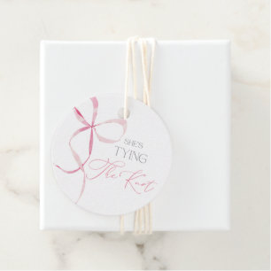 Cadeau Étiquettes de faveur de douche de mariée à nœud