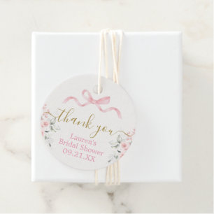 Cadeau Étiquettes de faveur de douche nuptiale à ruban