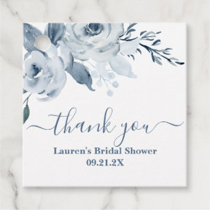 Cadeau Étiquettes de faveur de douche nuptiale florale bl