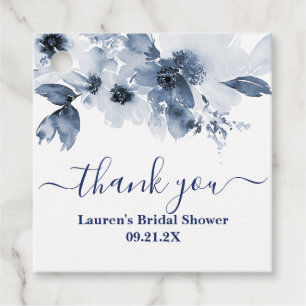 Cadeau Étiquettes de faveur de douche nuptiale florale bl