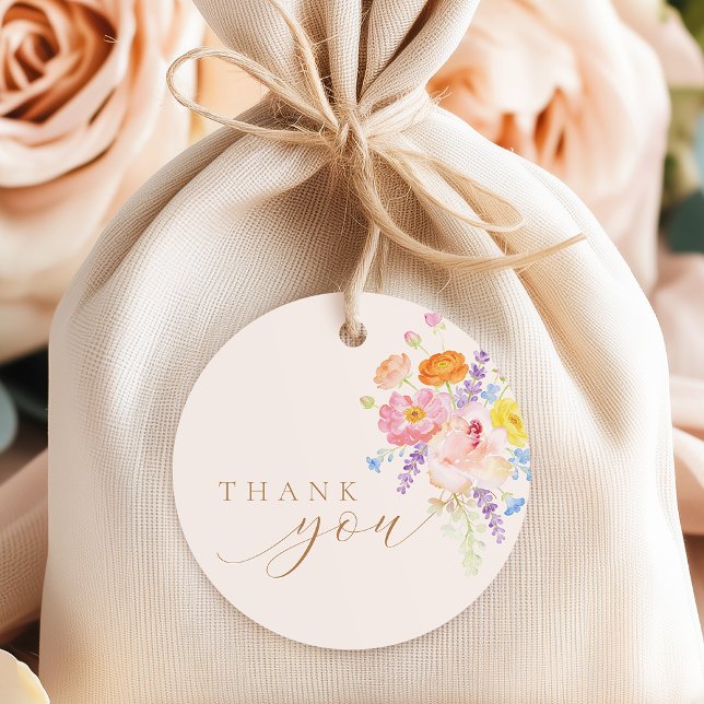 Cadeau Étiquettes de faveur de douche nuptiale florale Pe (Créateur téléchargé)