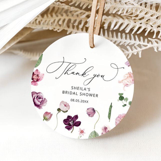 Cadeau Étiquettes de faveur de douche nuptiale florale vi (Créateur téléchargé)