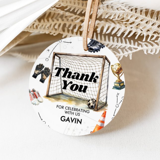 Cadeau Étiquettes de faveur de fête d'anniversaire de foo (Soccer Birthday Party Favor Tags)