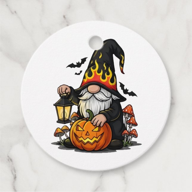 Cadeau Étiquettes de faveur de gnome pour Halloween (Devant)