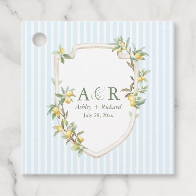 Cadeau Étiquettes de faveur de mariage au citron côtier m (Devant)
