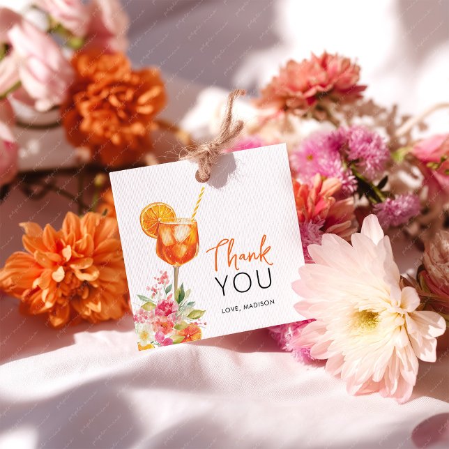 Cadeau Étiquettes de Faveur de Mariage : Coup de Foudre a (Citrus Favor Tag Square for Bridal Shower)