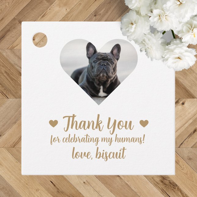 Cadeau Étiquettes de faveur de mariage de chien de photo  (Créateur téléchargé)