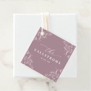 Cadeau Étiquettes de Faveur de Mariage Élégantes Mauve Ro
