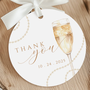 Cadeau Étiquettes de faveur de mariage Pearls & Prosecco
