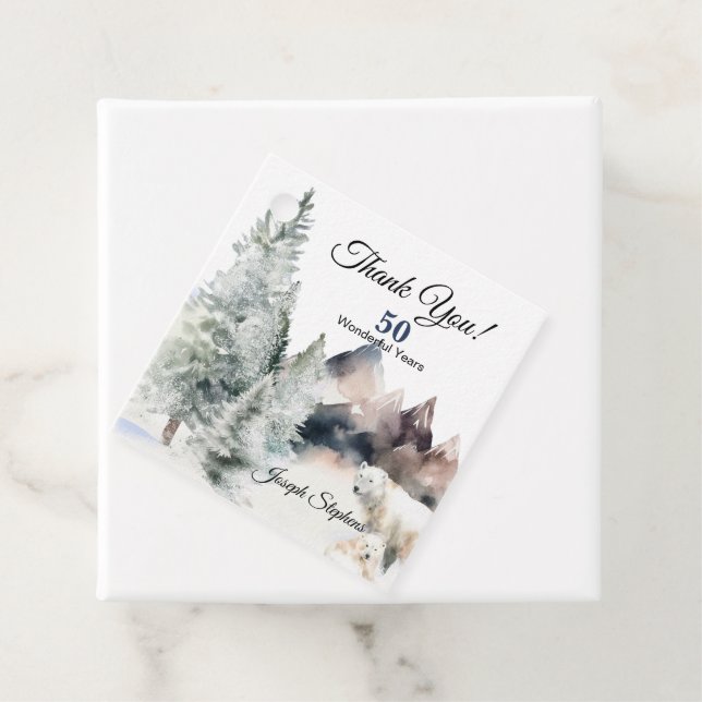 Cadeau Étiquettes de faveur de peinture à l'aquarelle de  (En situation)