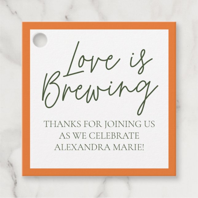 Cadeau Étiquettes de faveur de shower de mariage Citrus (Devant)