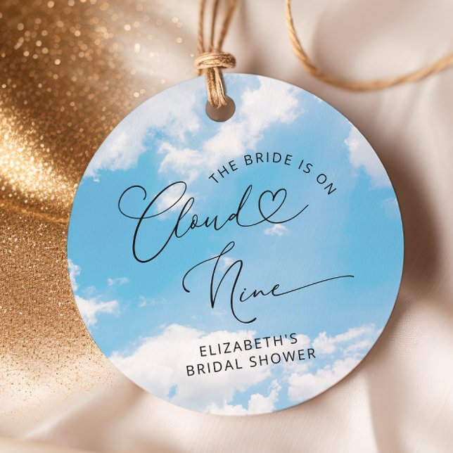 Cadeau Étiquettes de faveur de shower de mariage sur nuag (Créateur téléchargé)
