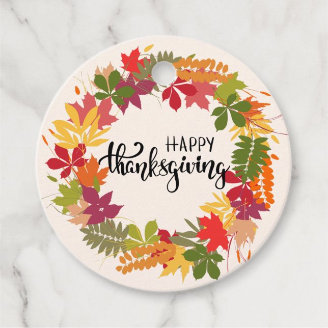 Cadeau Étiquettes de faveur de Thanksgiving joyeux (Devant)