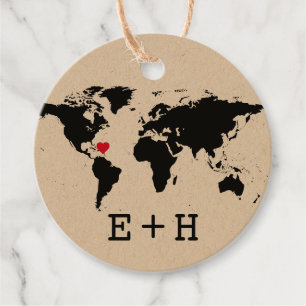 Cadeau Étiquettes de faveur de thème de voyage de globe r