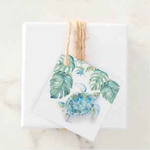 Cadeau Étiquettes de faveur de tortue de mer à l'aquarell