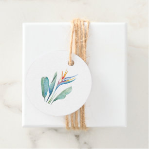 Cadeau Étiquettes de faveur d'oiseau de paradis aquarelle