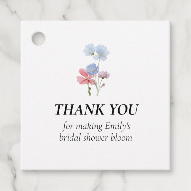 Cadeau Étiquettes de Faveur Fleur de Fleur Sauvage en Fle (Devant)