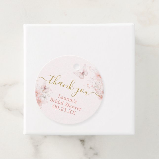 Cadeau Étiquettes de faveur florale Papillons (En situation)