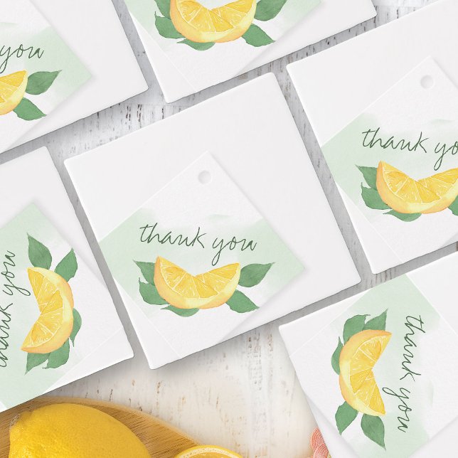 Cadeau Étiquettes de faveur personnalisées Citrus Lemon C (Favor Tags from my Citrus Lemon Baby Shower Collection)