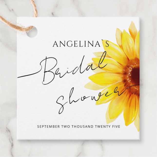 Cadeau Étiquettes de faveur pour une douche de mariée. (Devant)