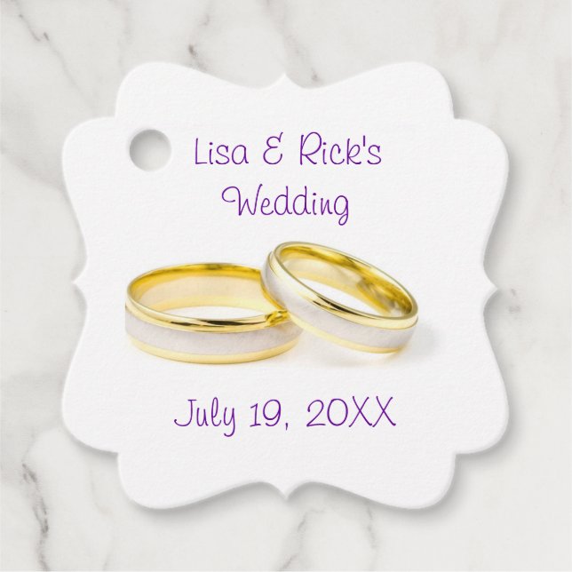 Cadeau Étiquettes de Faveurs de Mariage Classiques (Devant)