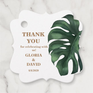 Cadeau Étiquettes de Faveurs de Mariage Feuille de Palmie