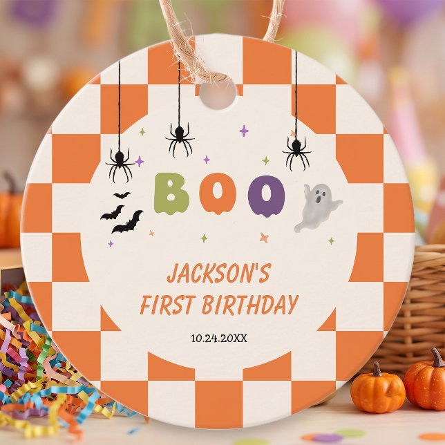 Cadeau Étiquettes de fête d'anniversaire colorées Hallowe (Créateur téléchargé)