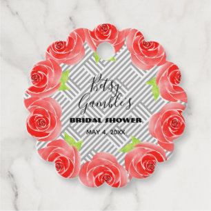 Cadeau Étiquettes de Fête de Derby avec Roses Rouges sur