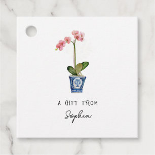 Cadeau Étiquettes de fleurs d'orchidées peintes à la main