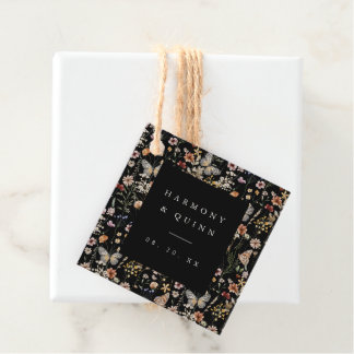 Cadeau Étiquettes de Mariage Papillon Fleur Sauvage Mélan