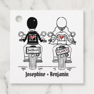 Cadeau Étiquettes de mariage personnalisées pour motards