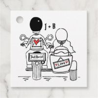 Étiquettes de mariage personnalisées pour motards